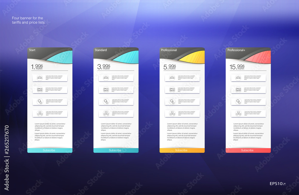 Poster abstract poster with tariff. web banner template. vector concept. presentation template. vector holi