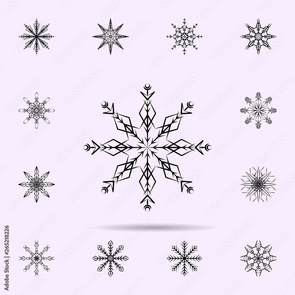 Poster Snowflake icon. Universal set of Snowflake for website design and development, app development