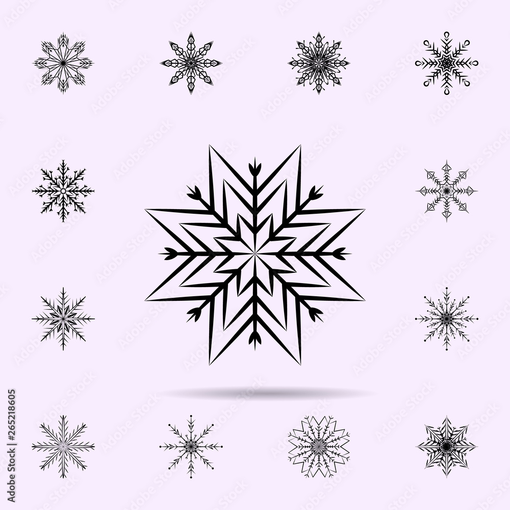 Poster snowflake icon. universal set of snowflake for website design and development, app development