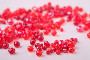 Jewelry gems beads red color