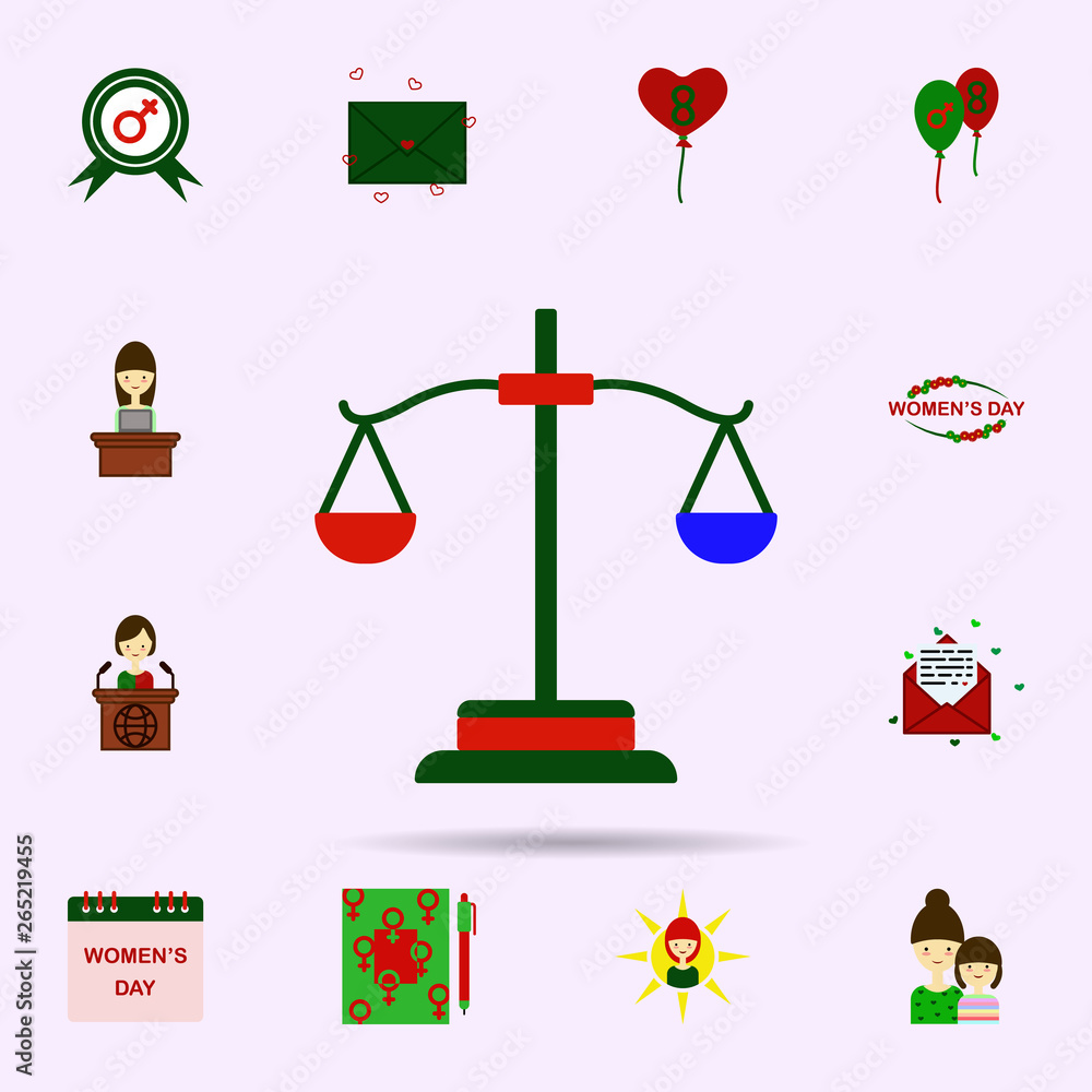 Poster balance color icon. universal set of 8 march for website design and development, app development