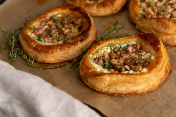 Puff Pastry Tart with Walnuts, Cheese, and Honey