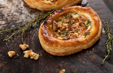 Puff Pastry Tart with Walnuts, Cheese, and Honey