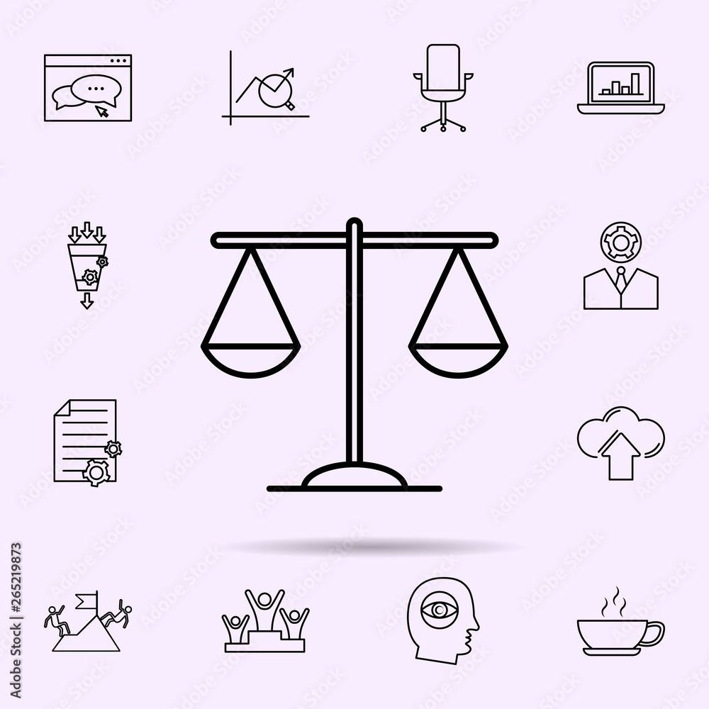 Poster balance icon. universal set of web mix for website design and development, app development