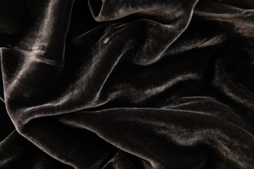 Close up of Soft Velvet Fabric Folded with Beautiful Drapes