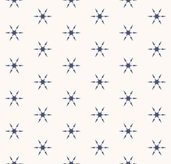 Snowflakes seamless pattern. Vector abstract white and blue geometric texture