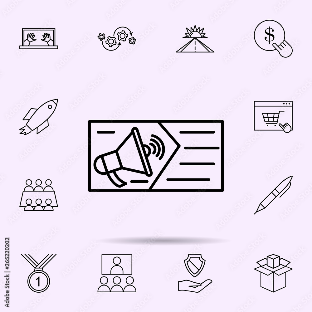 Aufkleber online advertising icon. universal set of web mix for website design and development, app developmen