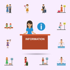 Woman, information cartoon icon. Universal set of travel for website design and development, app development