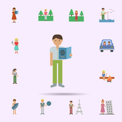 Passport, man cartoon icon. Universal set of travel for website design and development, app development