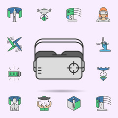 Vr glasses colored neon icon. Elements of virtual reality set. Simple icon for websites, web design, mobile app, info graphics