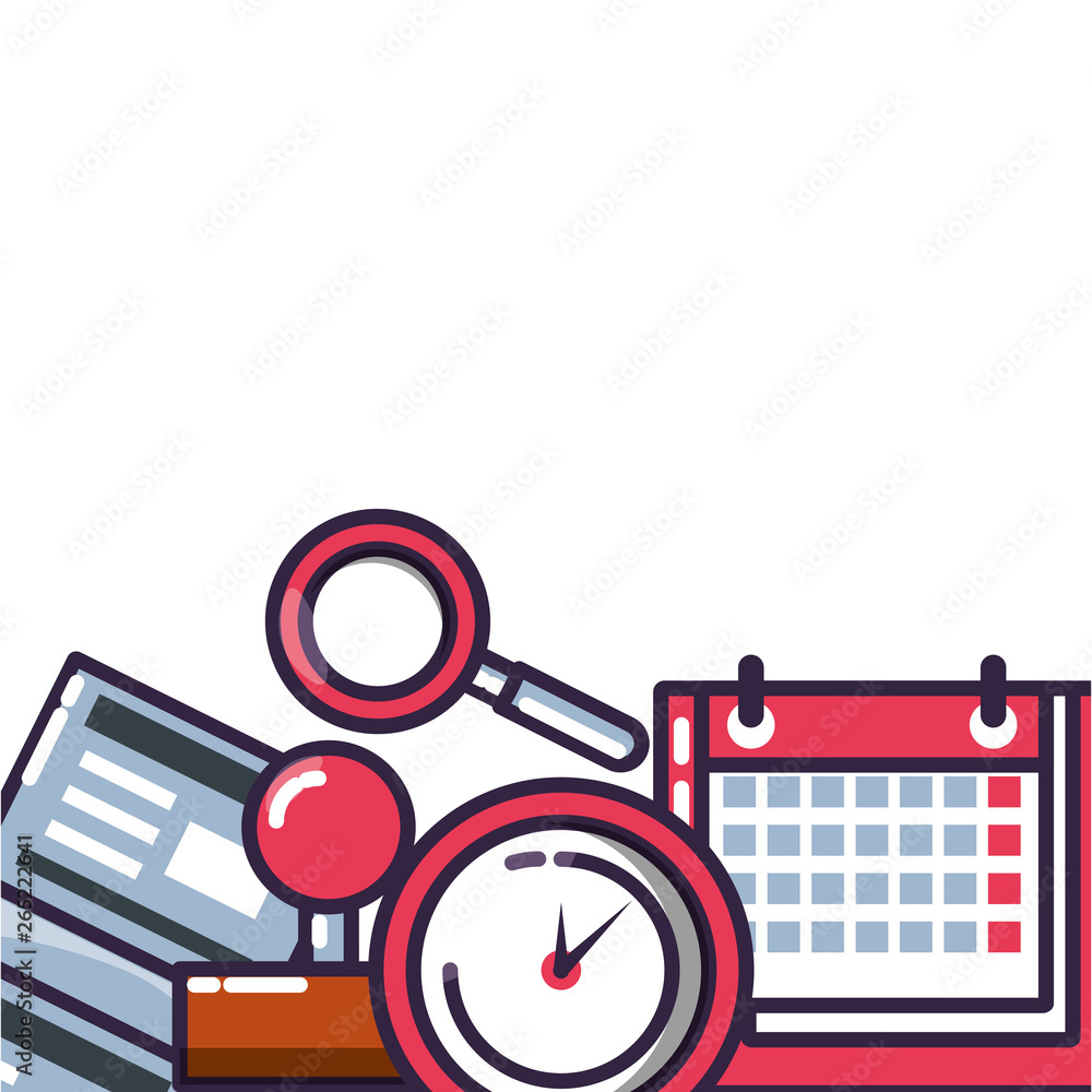Poster clock time with set icons