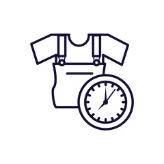 overall uniform construction with clock time