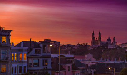 Fototapeta na wymiar Sunset in San Francisco