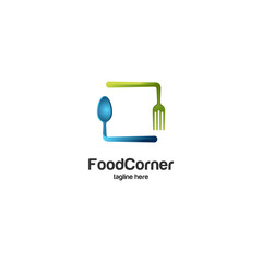 food corner restaurant spoons logo