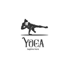 modern yoga silhouette logo