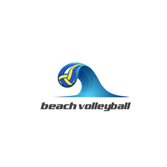 beach volley ball abstract logo 