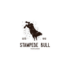 stampede bull vintage logo