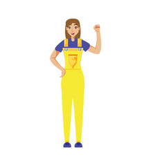 worker construction woman avatar character