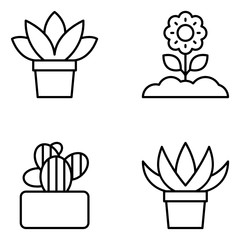 Plants Vector Icon Set