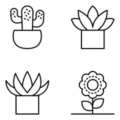 Plants Vector Icon Set