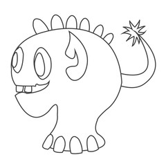 Cute monster contour for coloring