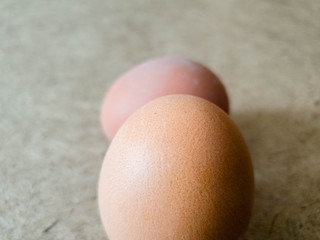 Two chicken eggs. Two eggs close up.Boiled eggs