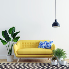 Interior Modern Living Room Wall Mockup