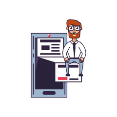 businessman elegant with smartphone