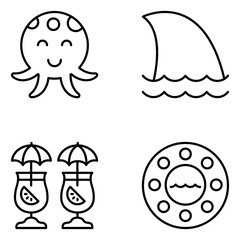 Beach Vector Icon Set