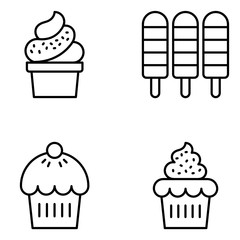 Dessert Vector Line Icons