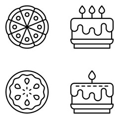 Dessert Vector Line Icons