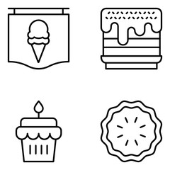 Dessert Vector Line Icons