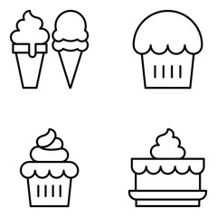 Dessert Vector Line Icons