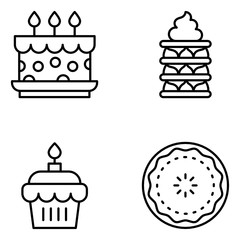 Dessert Vector Line Icons