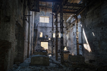 Fototapeta na wymiar Abandoned and ruined sugar factory