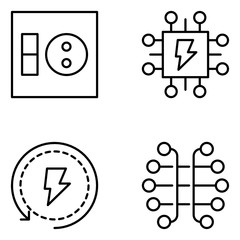 Electricity Vector Line Icons