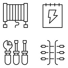 Electricity Vector Line Icons