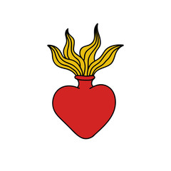 sacred heart doodle icon