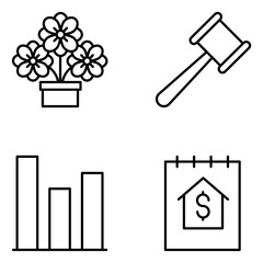 Real Estate Vector Line Icon Set