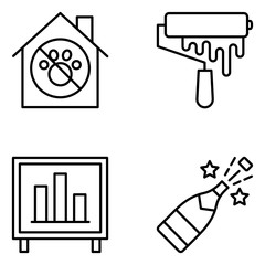 Real Estate Vector Line Icon Set