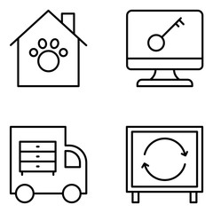 Real Estate Vector Line Icon Set