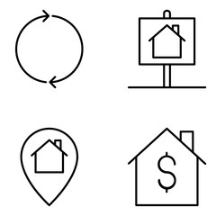 Real Estate Vector Line Icon Set