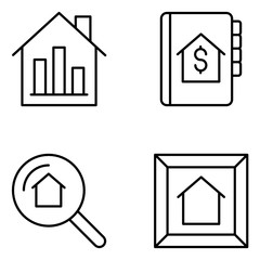 Real Estate Vector Line Icon Set