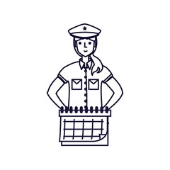 police officer female with calendar reminder