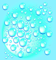 Crystal clear water drops, texture, vector graphics