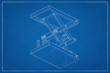 3D illustration of a cargo lift.