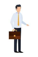 elegant businessman with portfolio