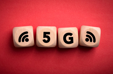 Wooden Blocks With 5G Text