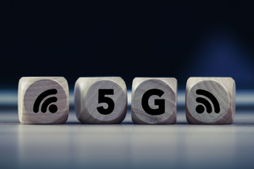 Wooden Blocks With 5G Text