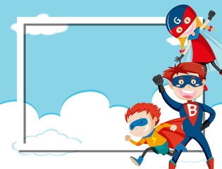 Superhero on sky frame